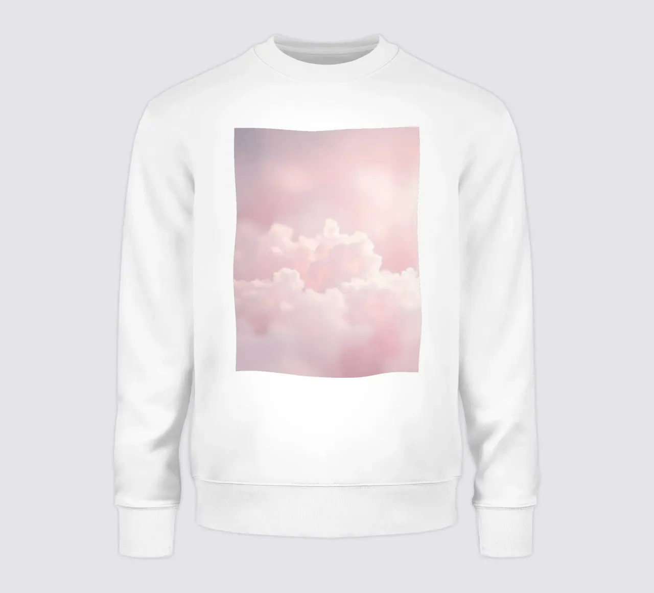Soft pastel clouds create a serene abstract background sweatshirt by DesignDoodle