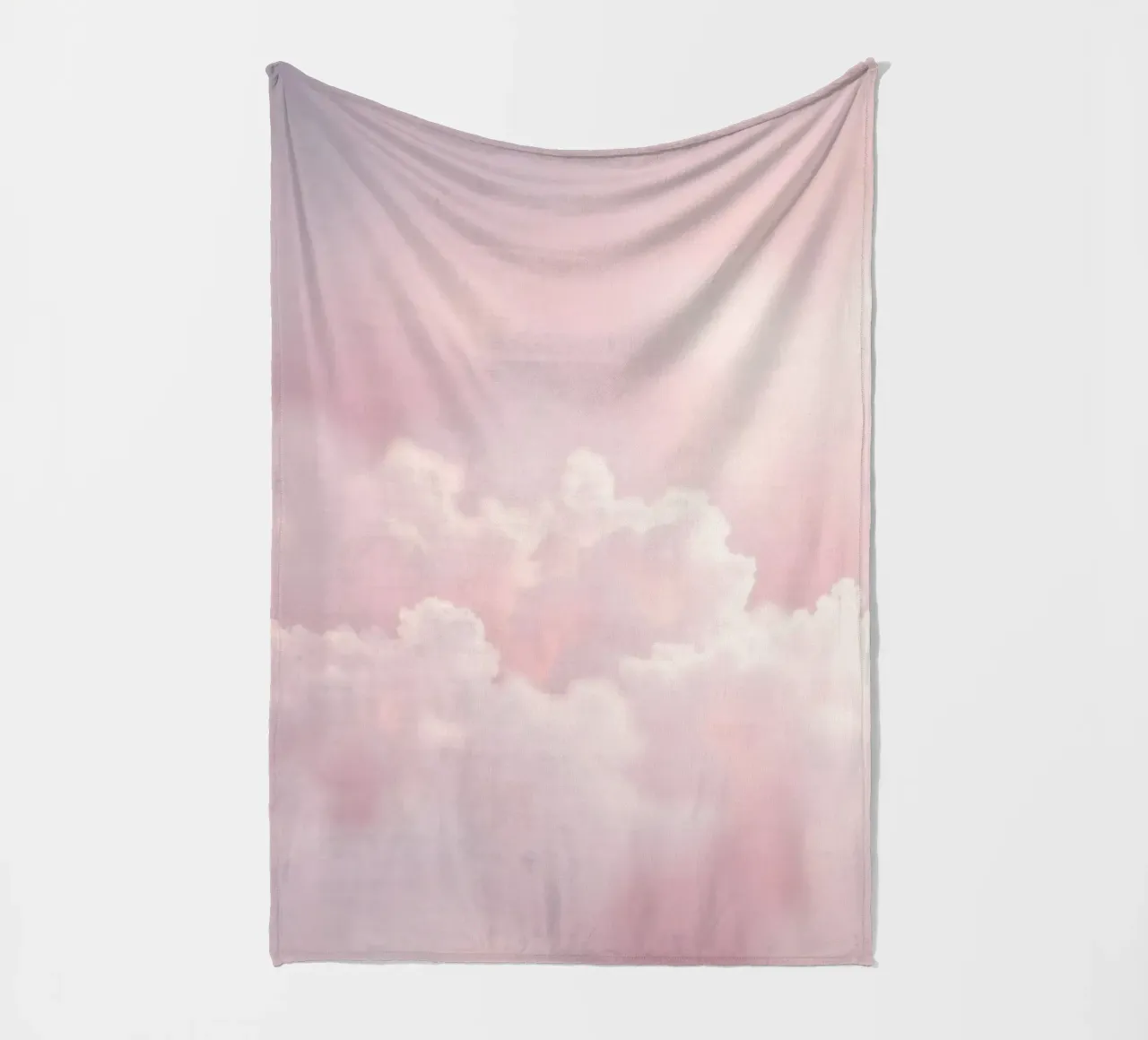 Soft pastel clouds create a serene abstract background fleece blanket by DesignDoodle