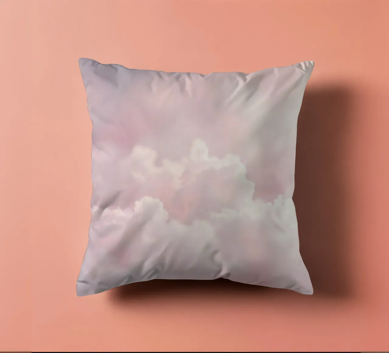 Soft pastel clouds create a serene abstract background decorative cushion by DesignDoodle