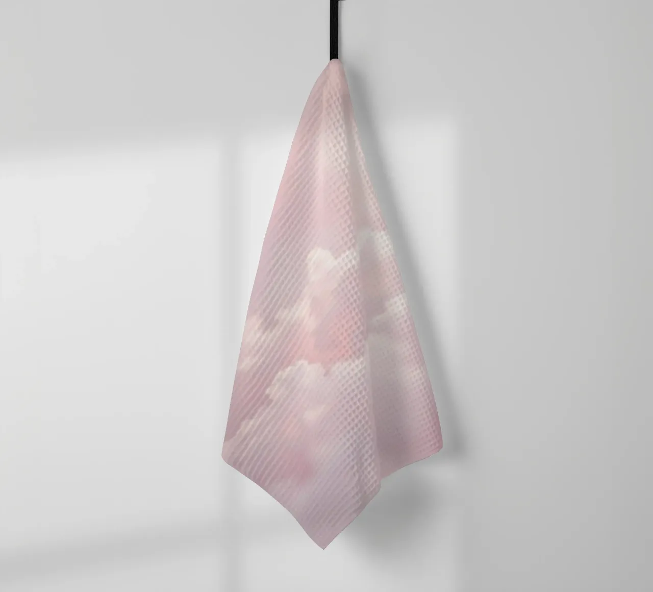 Soft pastel clouds create a serene abstract background tea towel by DesignDoodle