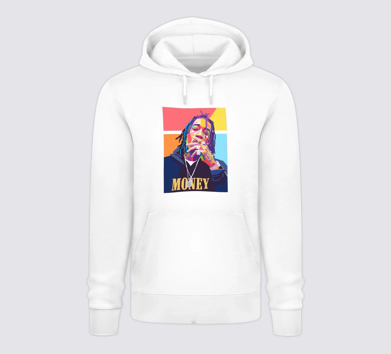 Ritratto pop art colorato di Wiz Khalifa felpa con cappuccio da Hantamrata