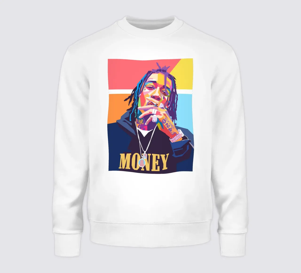 Ritratto pop art colorato di Wiz Khalifa felpa da Hantamrata