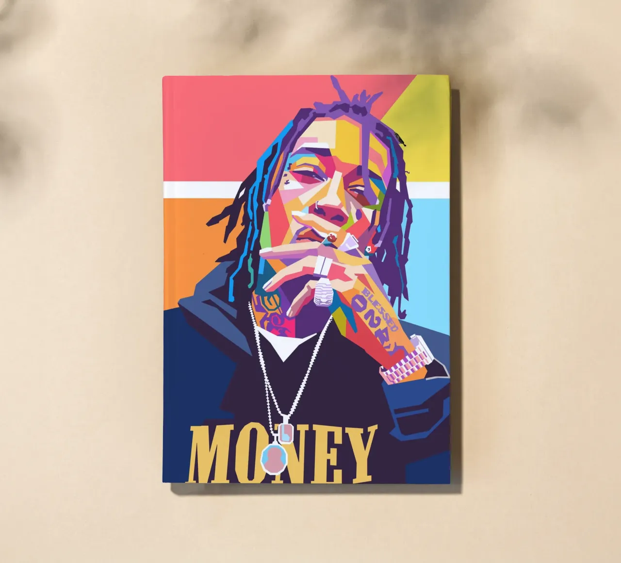 Wiz Khalifa portrait pop art coloré carnet de notes de Hantamrata
