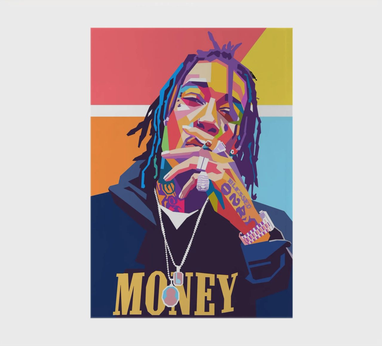 Wiz Khalifa colorful pop art portrait notebook by Hantamrata