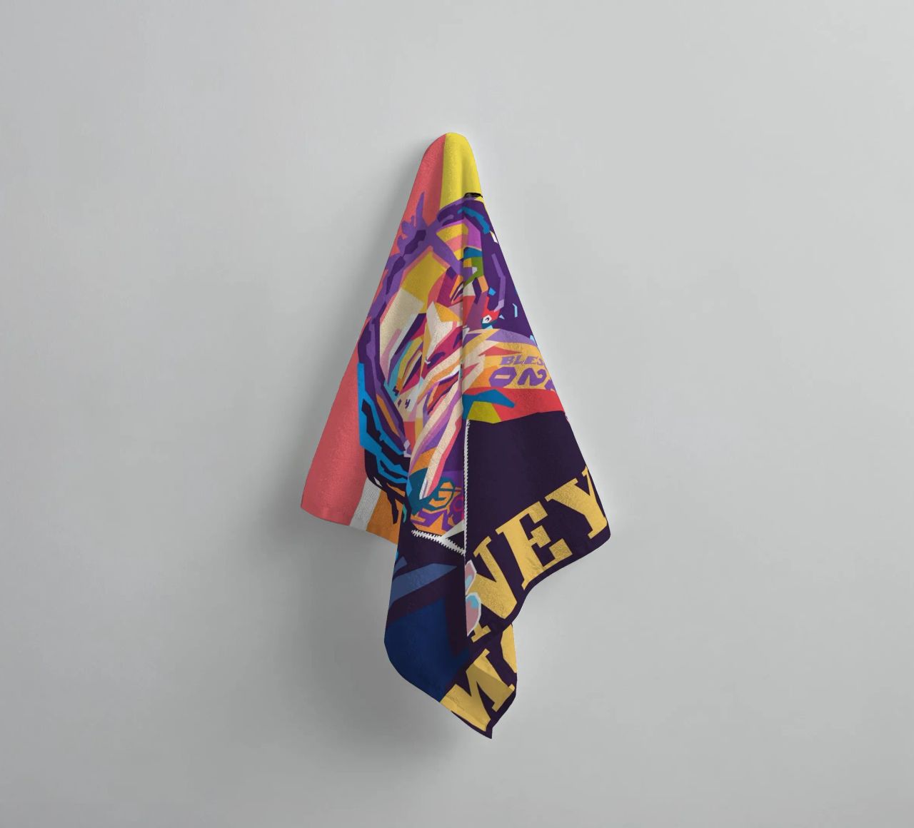 Wiz Khalifa colorful pop art portrait towel by Hantamrata