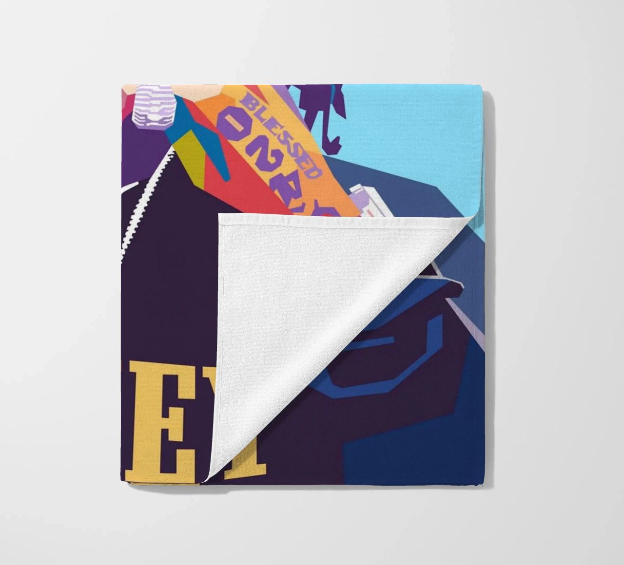 Wiz Khalifa colorful pop art portrait beach towel by Hantamrata