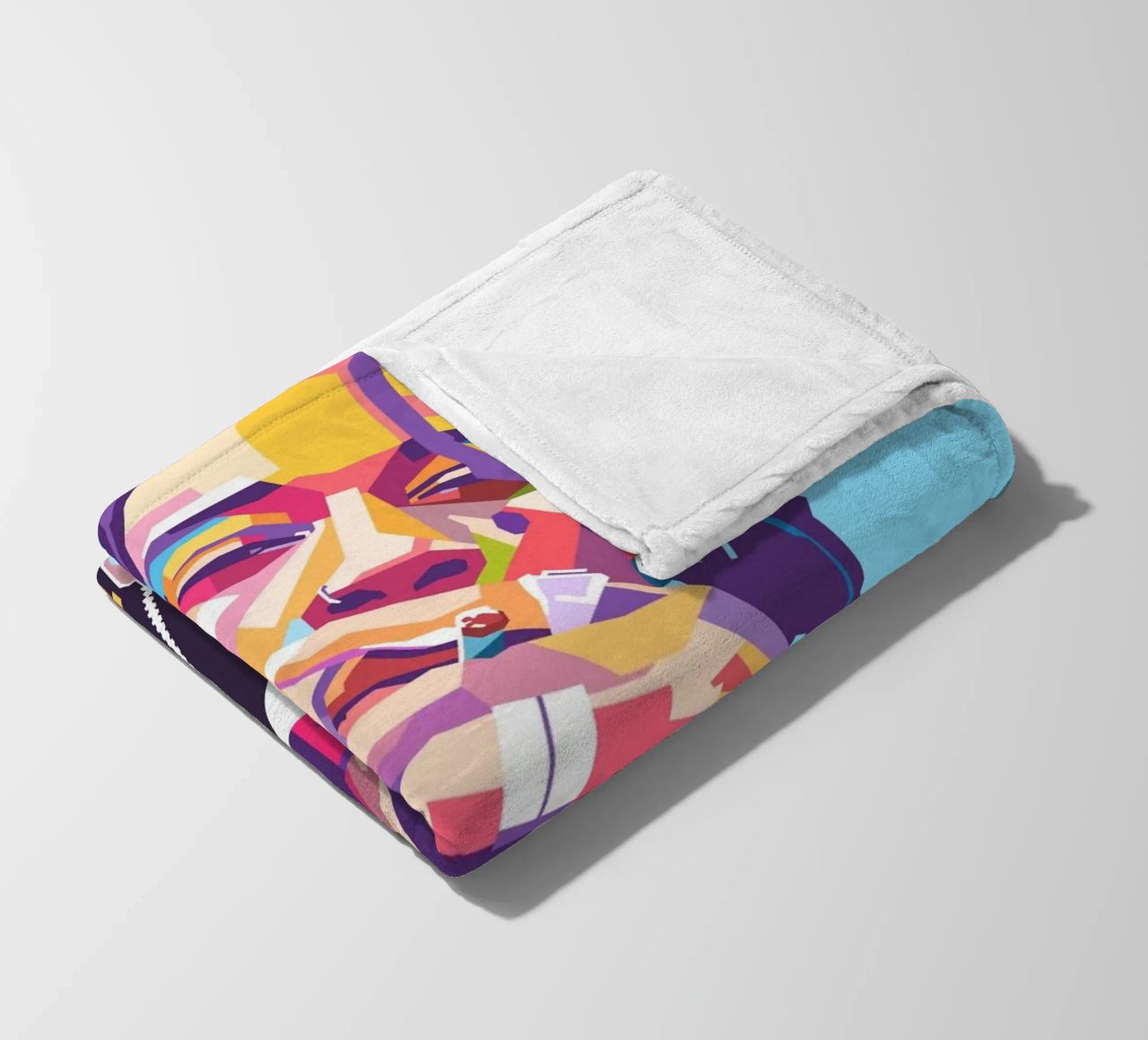 Wiz Khalifa colorful pop art portrait fleece blanket by Hantamrata