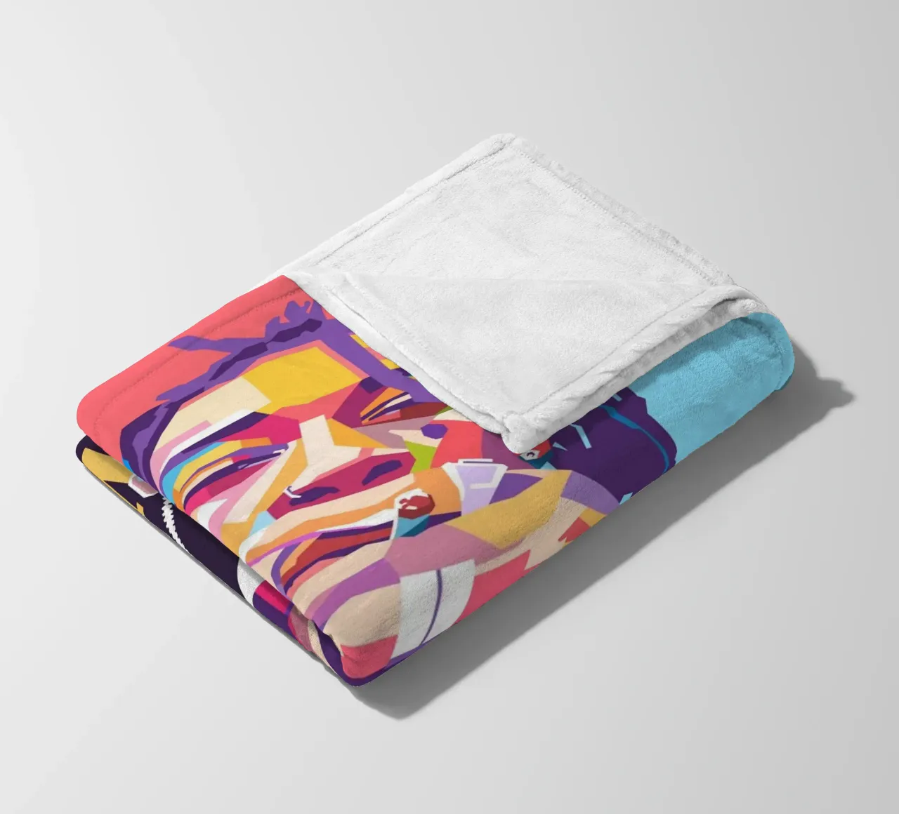 Ritratto pop art colorato di Wiz Khalifa coperta in pile da Hantamrata