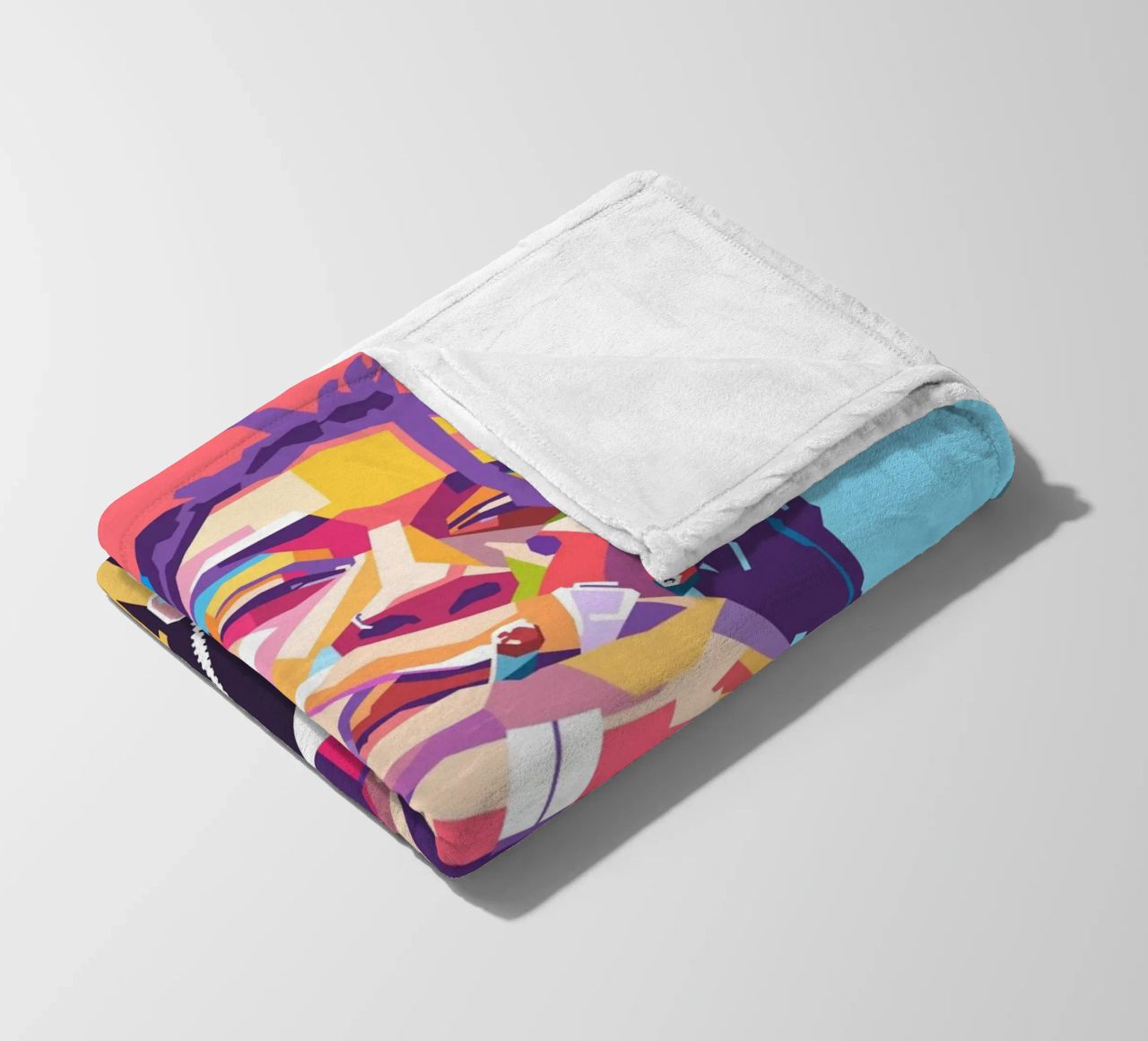 Wiz Khalifa colorful pop art portrait fleece blanket by Hantamrata