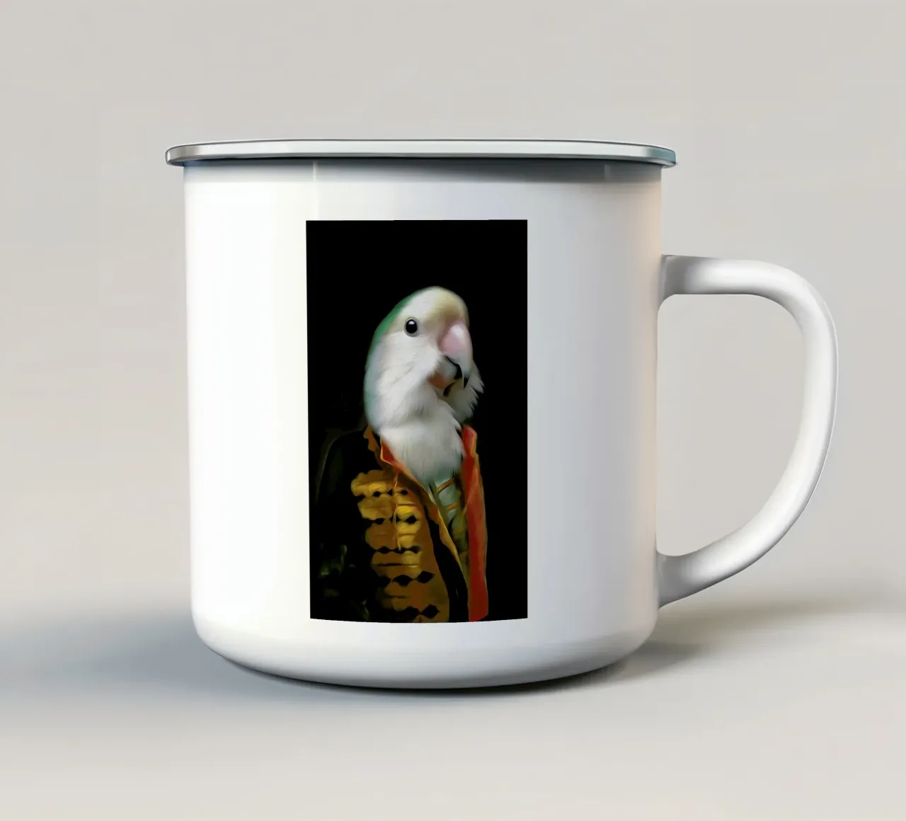 Papagaai Daan tazza in smalto da Tein Lucasson
