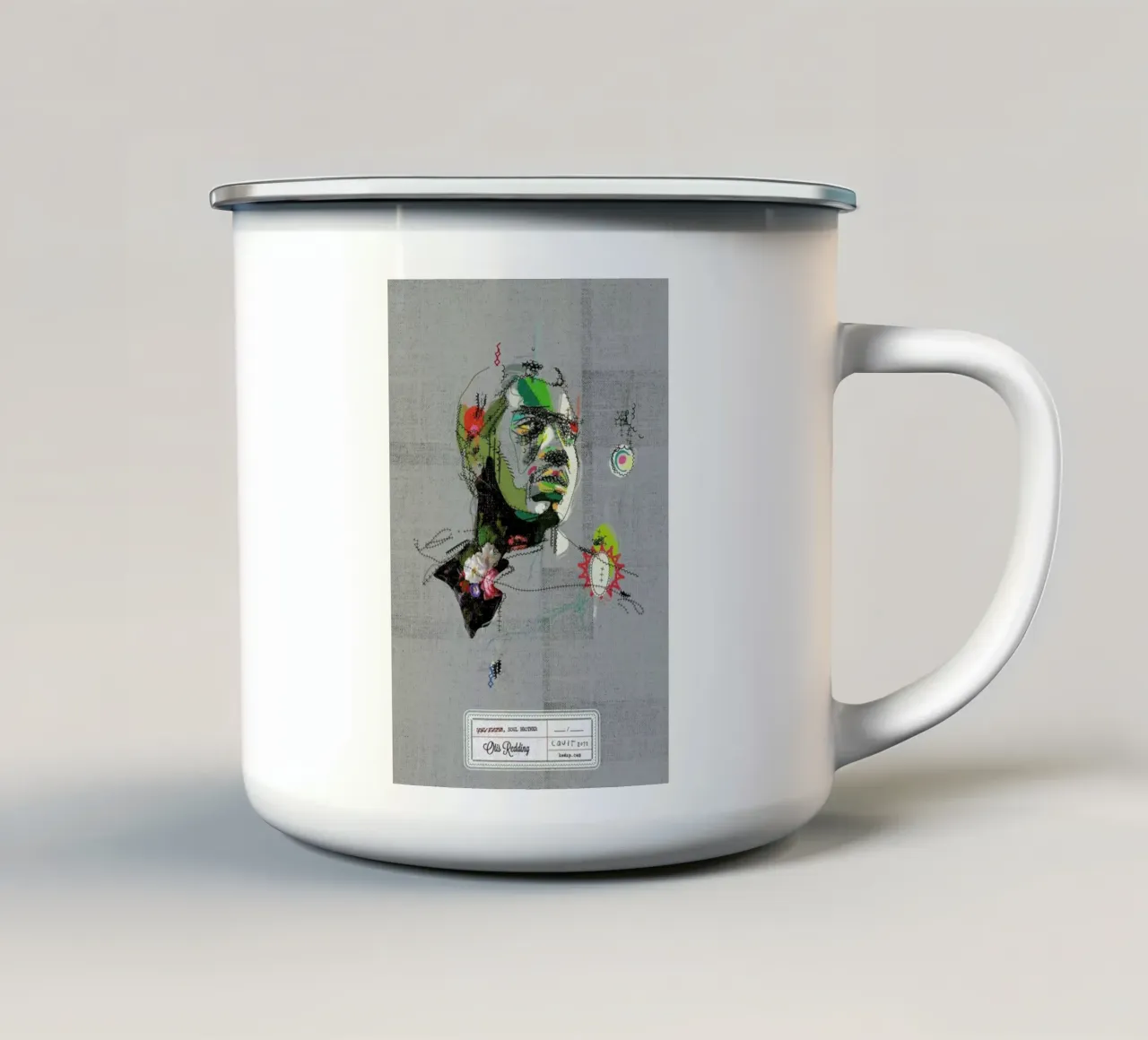 Otis Portrait tazza in smalto da Carlos Quitério