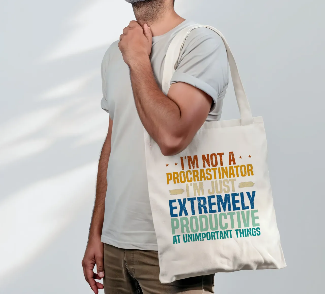 I'M NOT A PROCRASTINATOR, I'M EXTREMELY PRODUCTIVE AT UNIMPO borsa in juta da edsonramosart