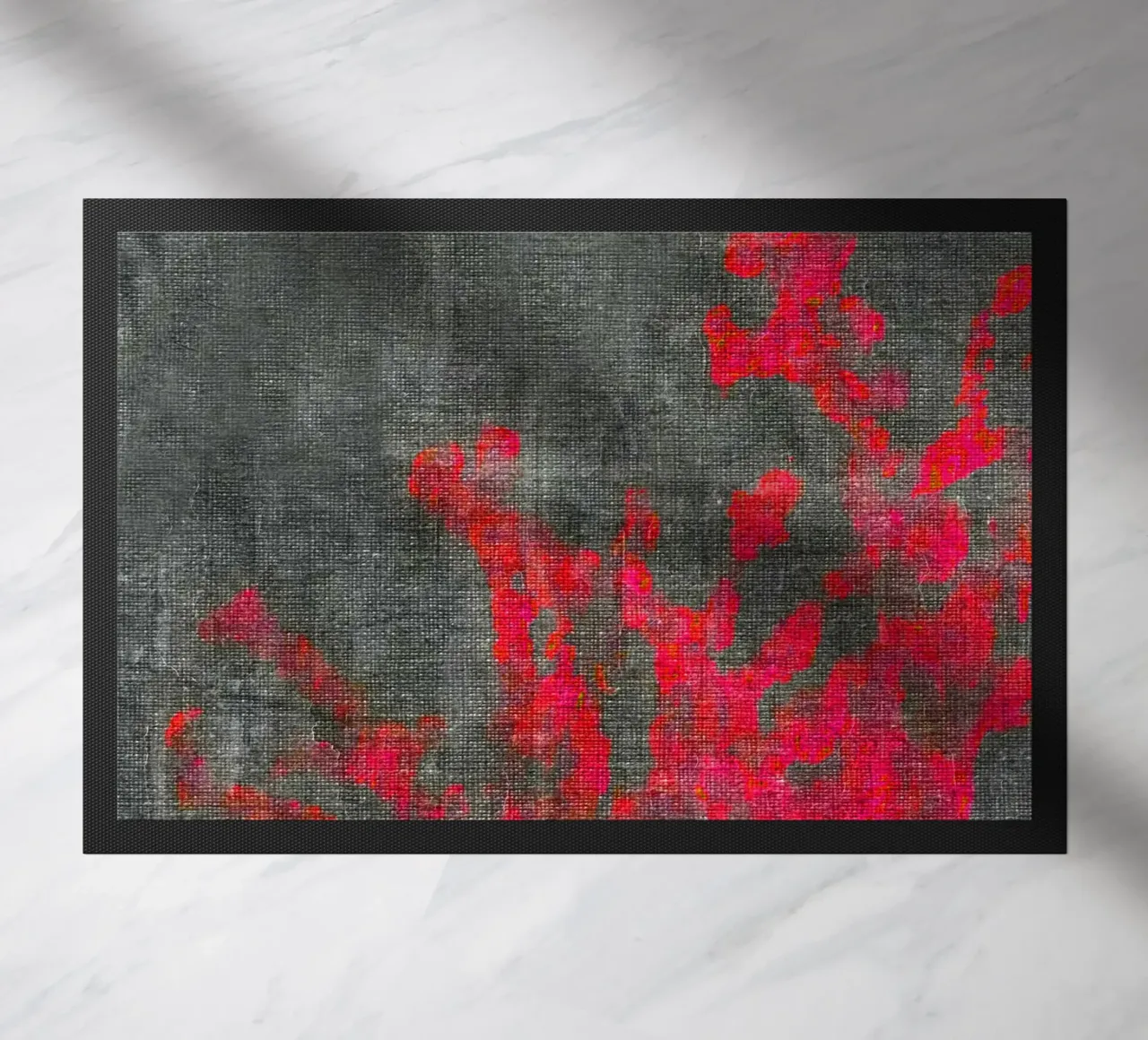 Abstract pink branches doormat by Teresa André