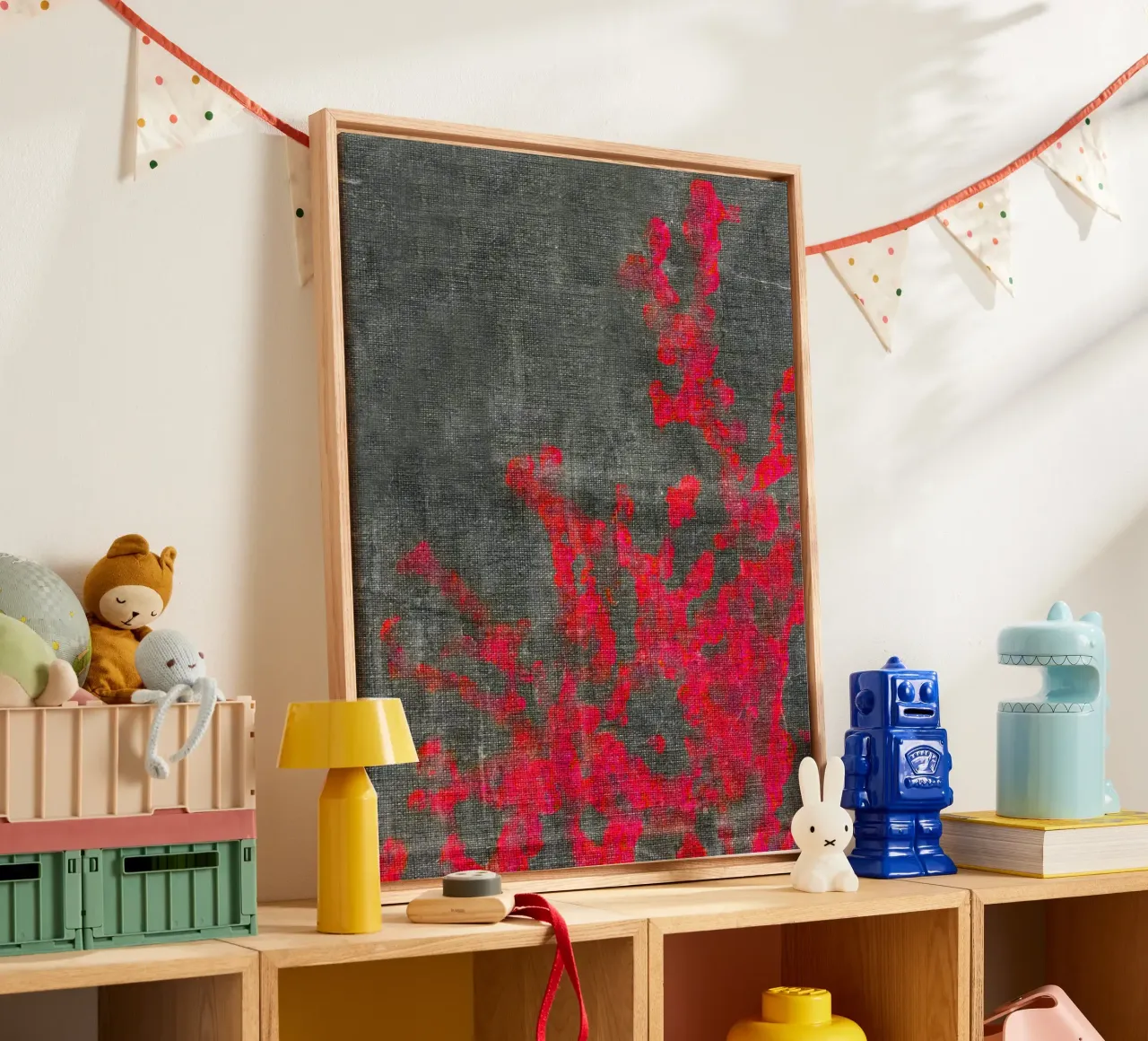 Abstract pink branches canvas by Teresa André