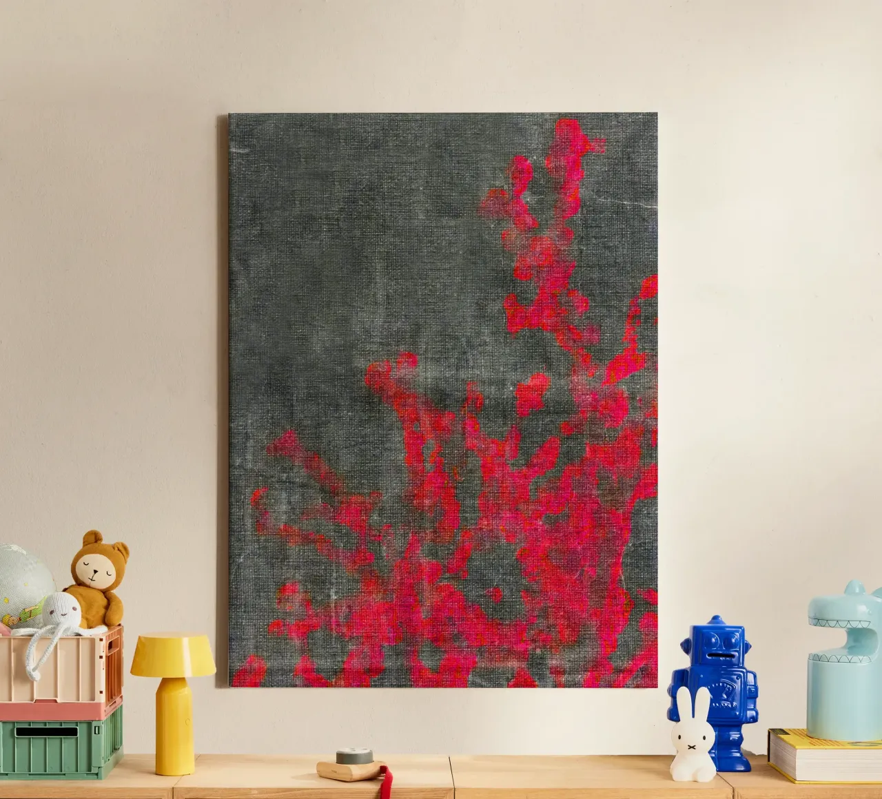 Abstract pink branches canvas by Teresa André