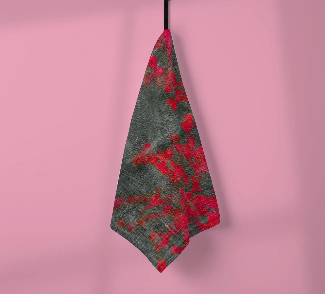 Abstract pink branches tea towel by Teresa André