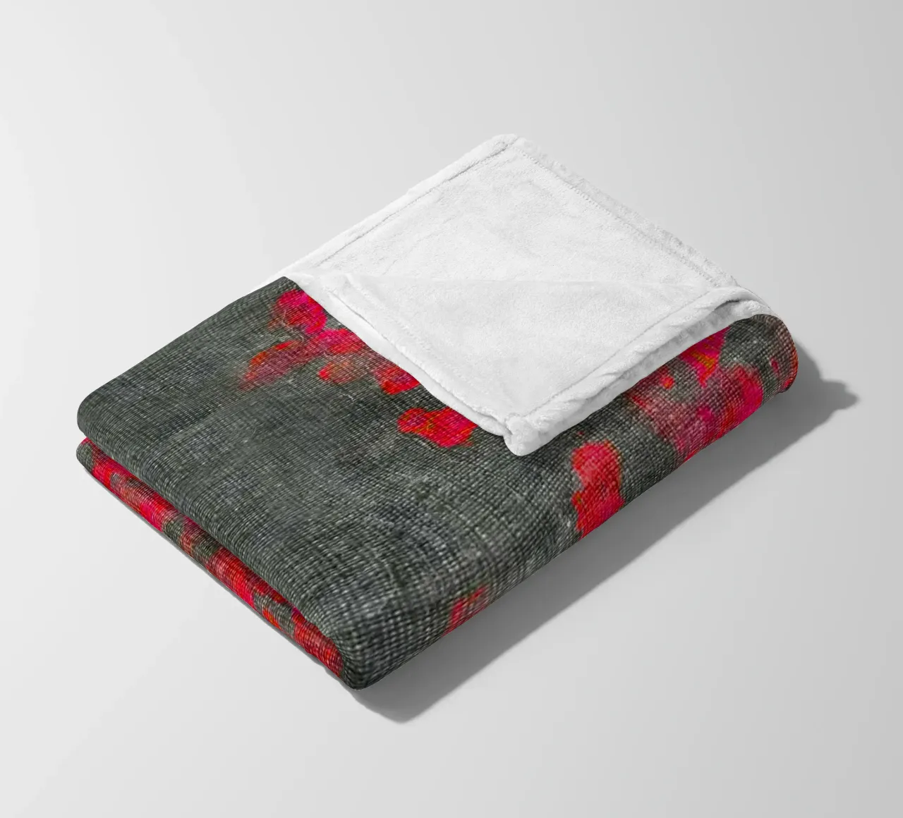 Abstract pink branches fleece blanket by Teresa André