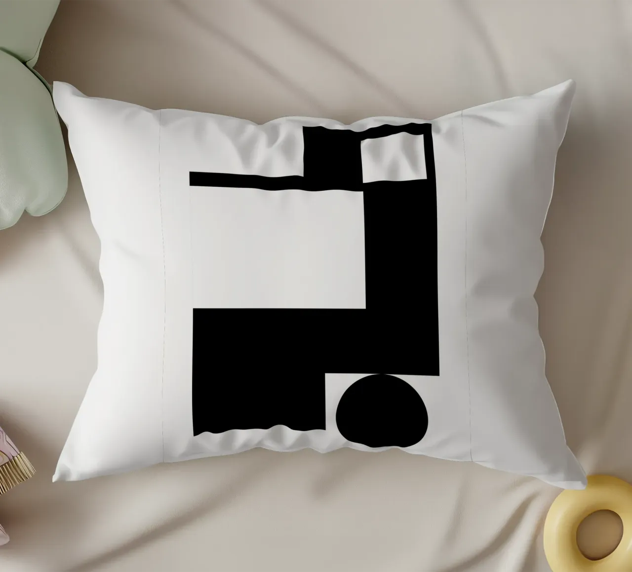 Geometric black and white cuscino da LisaArtes