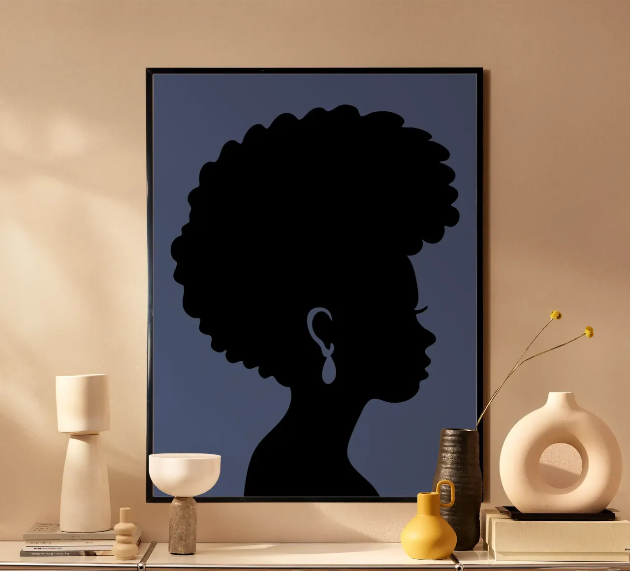Earring Silhouette poster con telaio in plastica da LisaArtes
