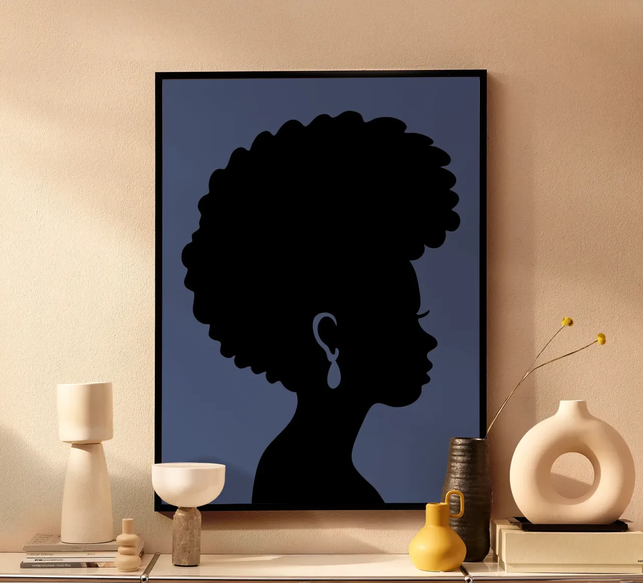 Earring Silhouette poster con telaio in plastica da LisaArtes