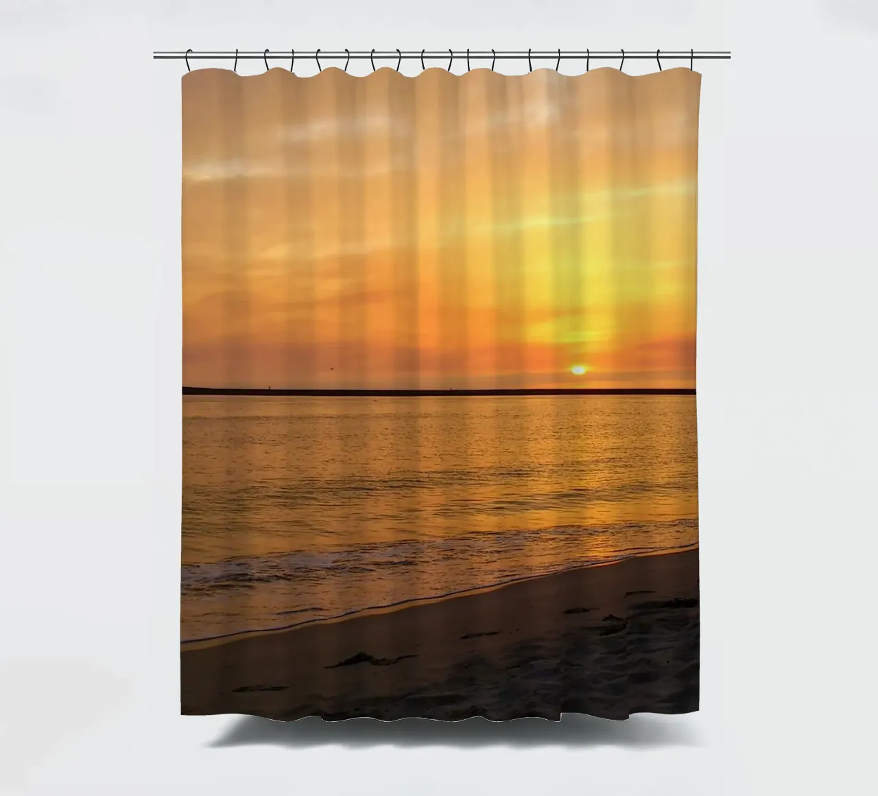 Warm sunset shower curtain by Teresa André