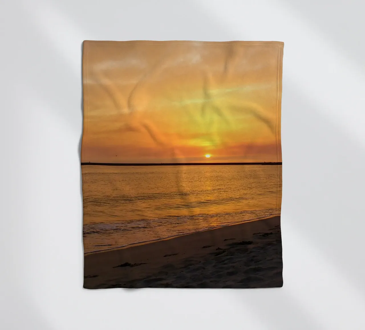 Warm sunset fleece blanket by Teresa André