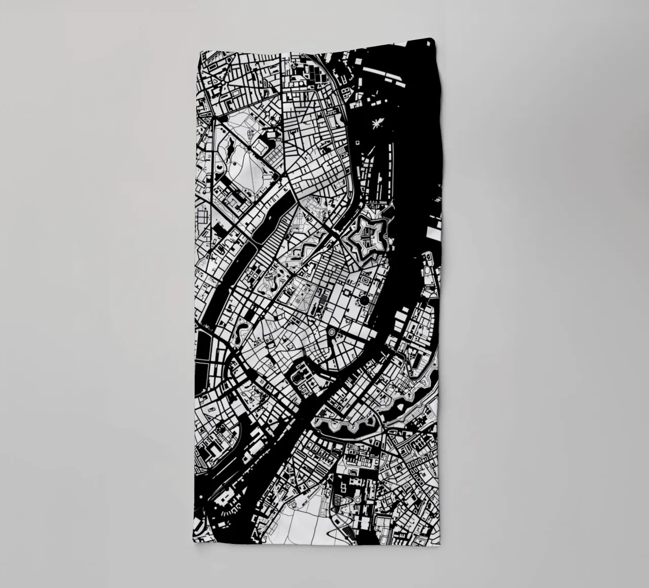 Copenhagen Black & White Handtuch von Planos Urbanos