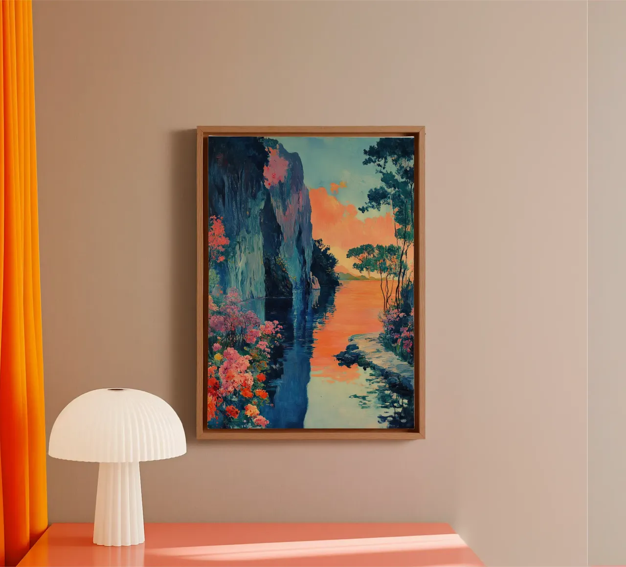 River of silence canvas with Floater frame by Nikis Art Studio