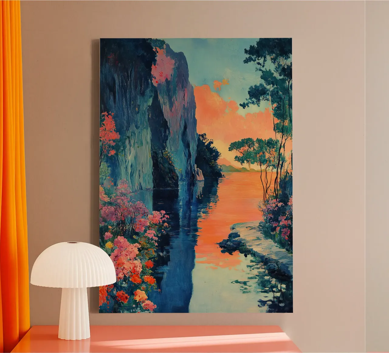 River of silence canvas with Floater frame by Nikis Art Studio