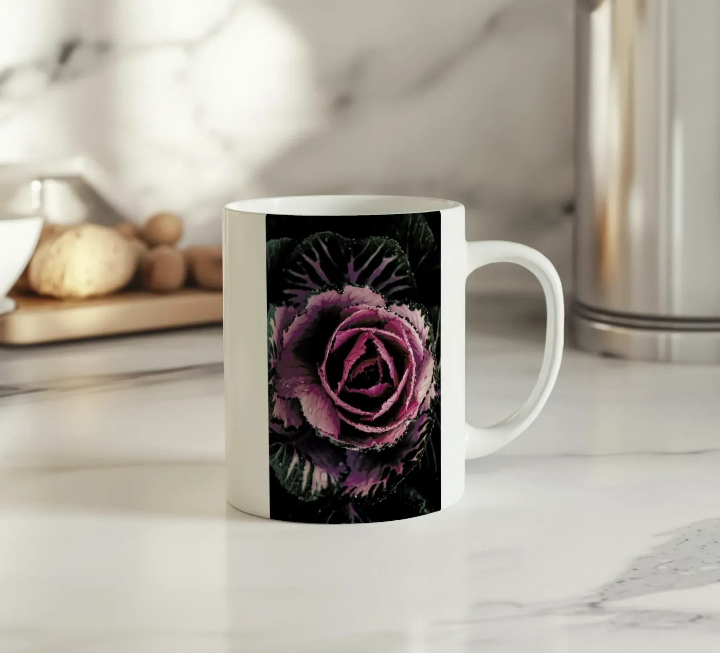 Pink Rosette ceramic mug by Ingrid Beddoes