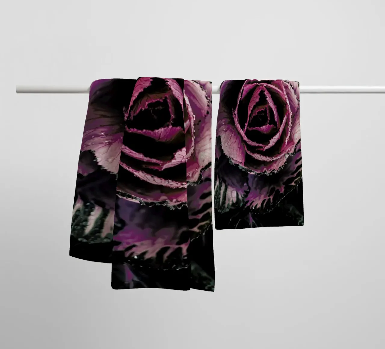 Pink Rosette towel by Ingrid Beddoes