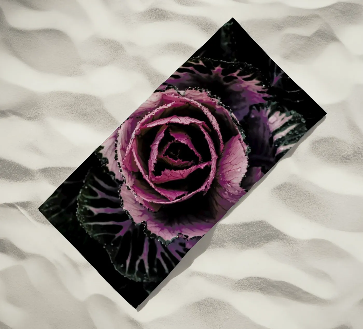 Pink Rosette beach towel by Ingrid Beddoes