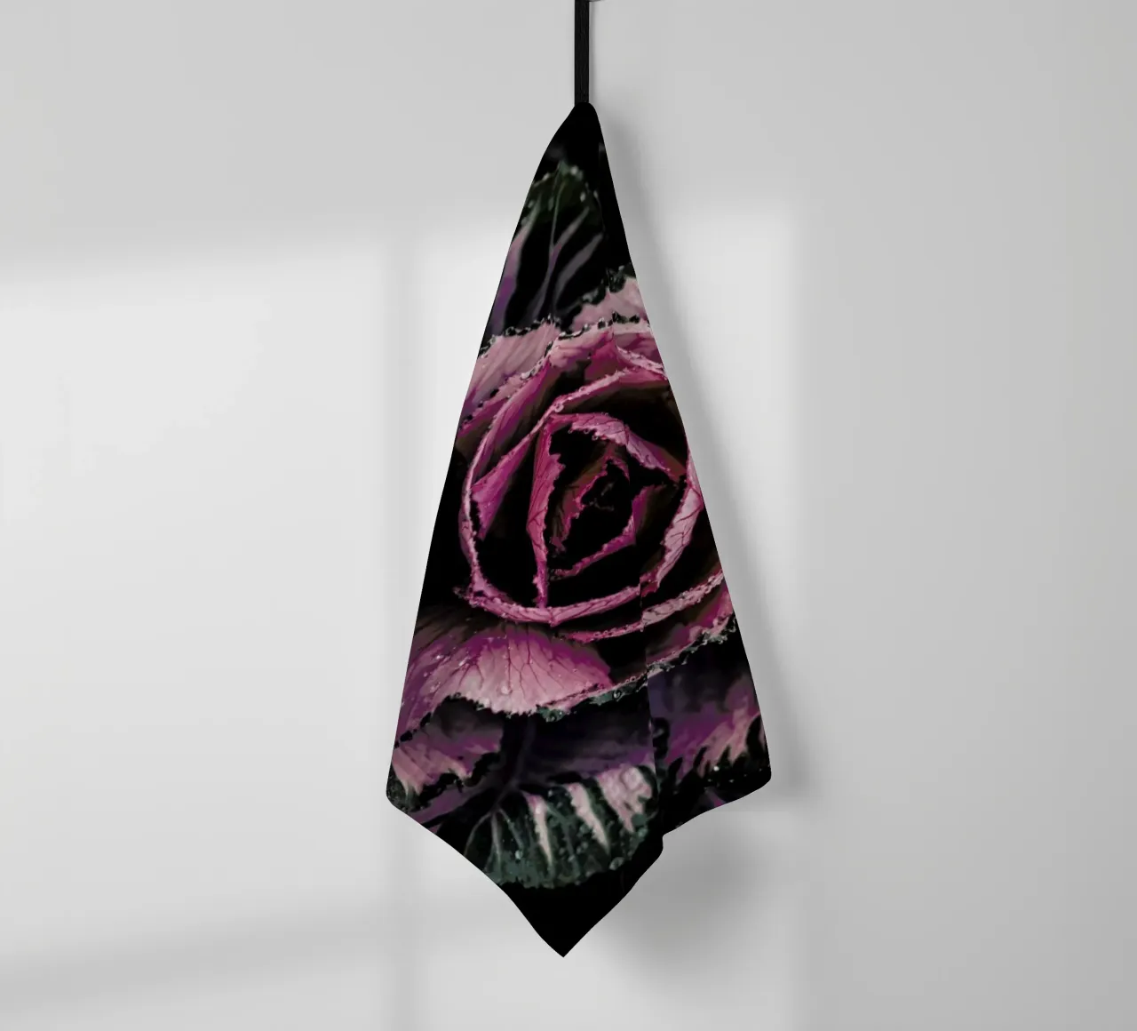 Pink Rosette tea towel by Ingrid Beddoes