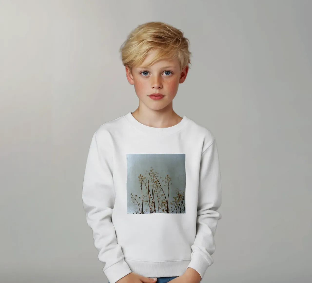 Natur in Blau-Grau Kinder Sweatshirt von Teresa André
