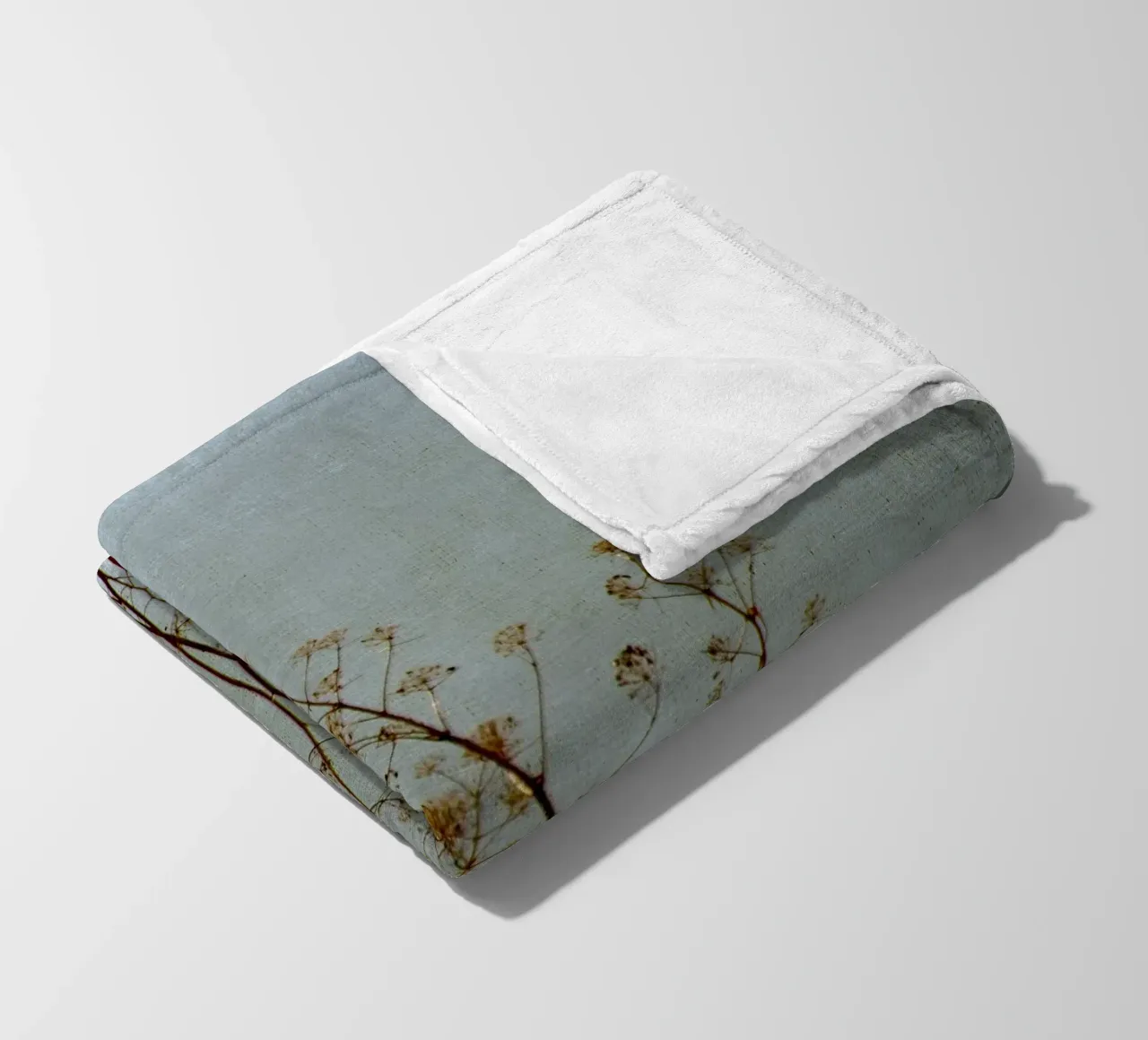 Nature in Blue Grey fleece blanket by Teresa André