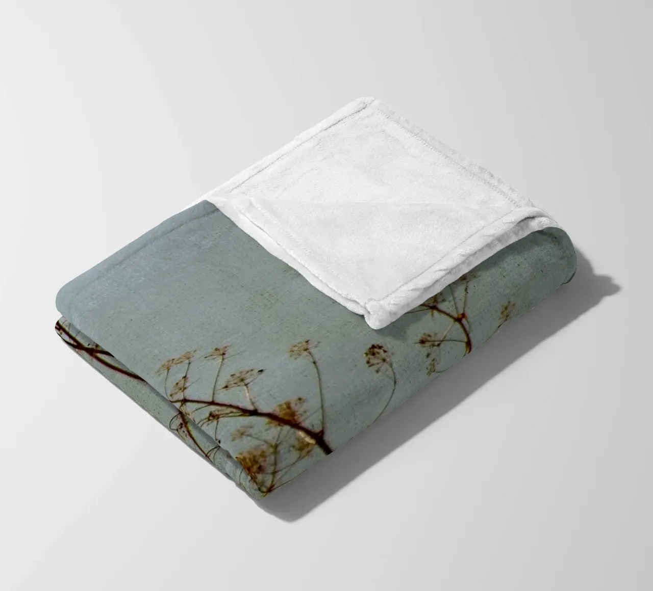 Nature in Blue Grey fleece blanket by Teresa André