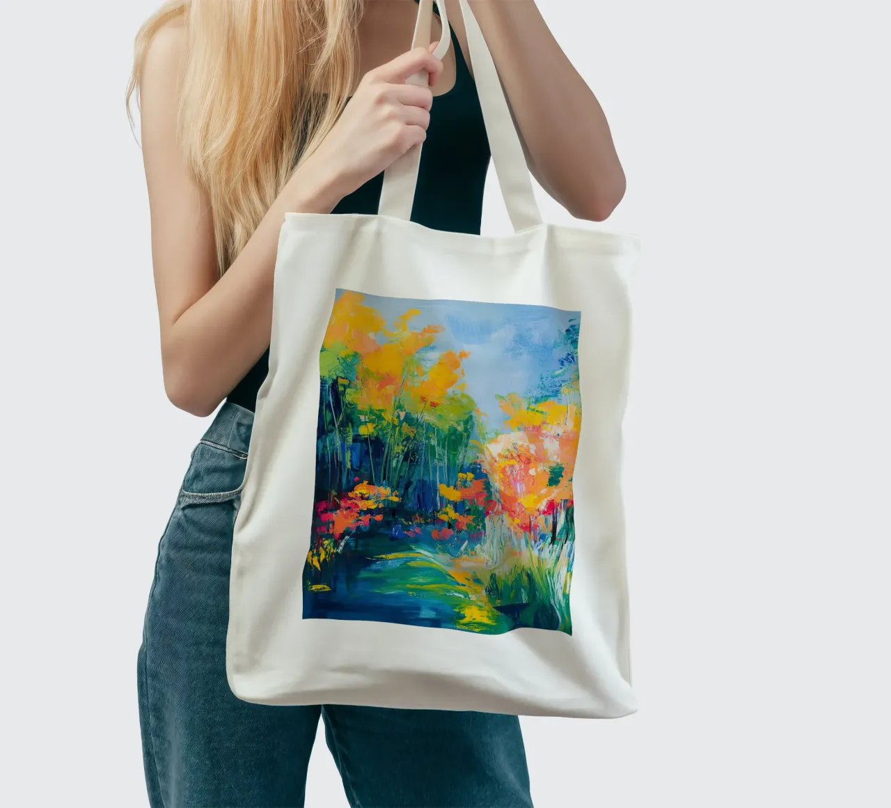 Magia colorata borsa in juta da Nikis Art Studio