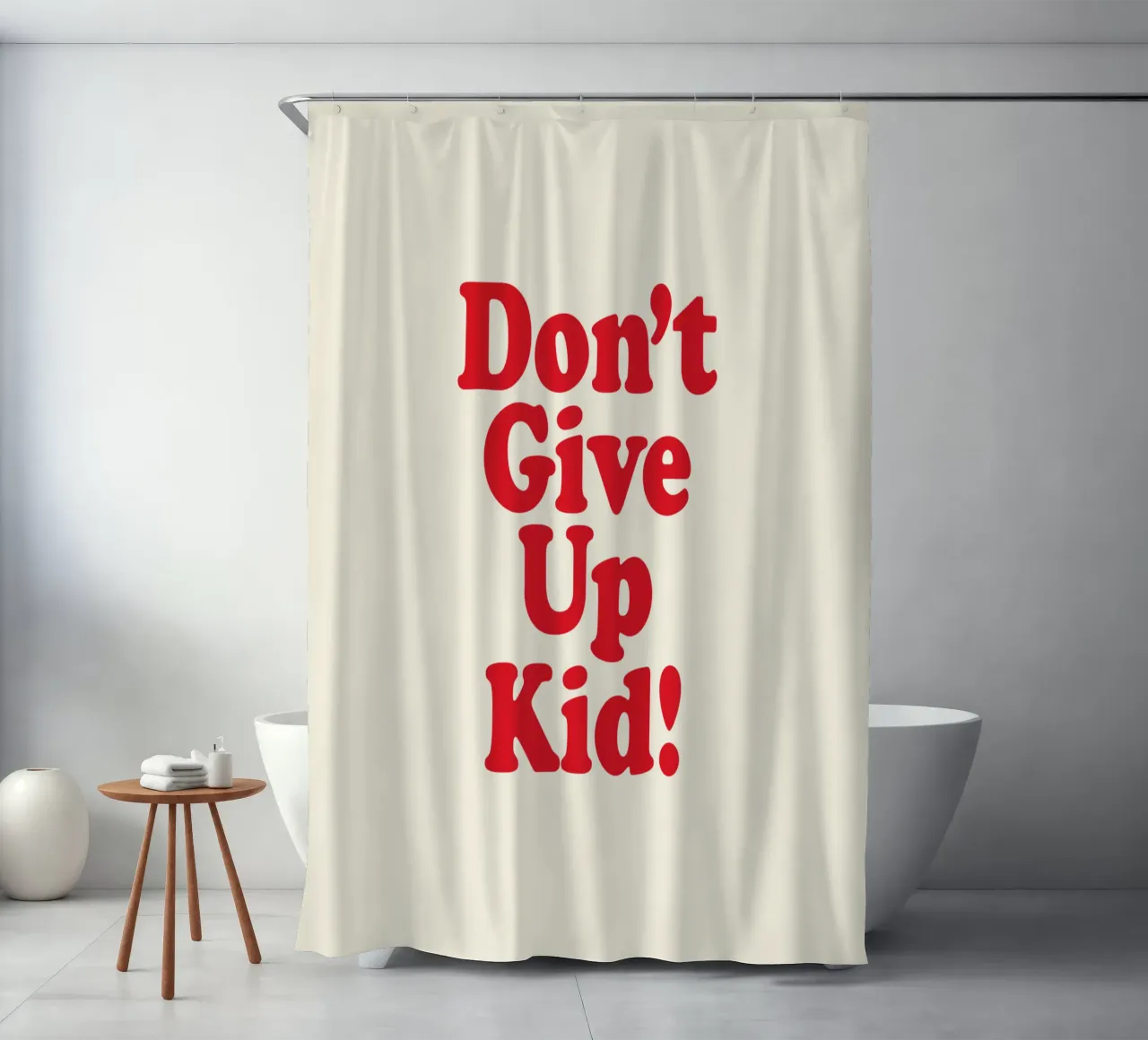 Gib nicht auf, Kind Duschvorhang von THE MOTIVATED TYPE