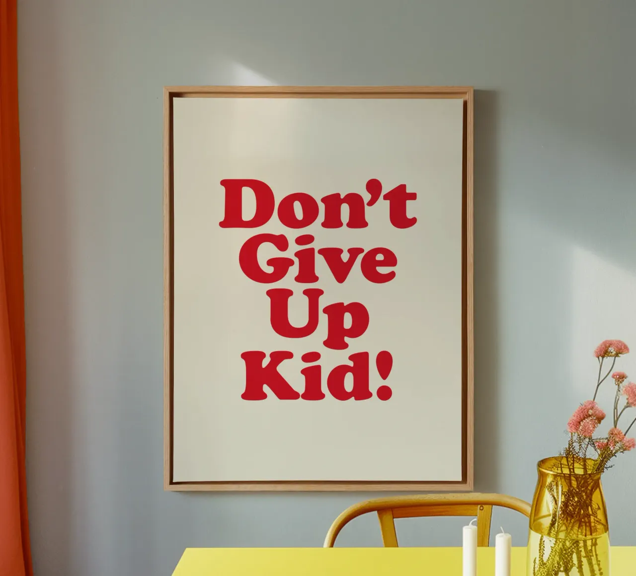 Geef niet op, kind canvas van THE MOTIVATED TYPE