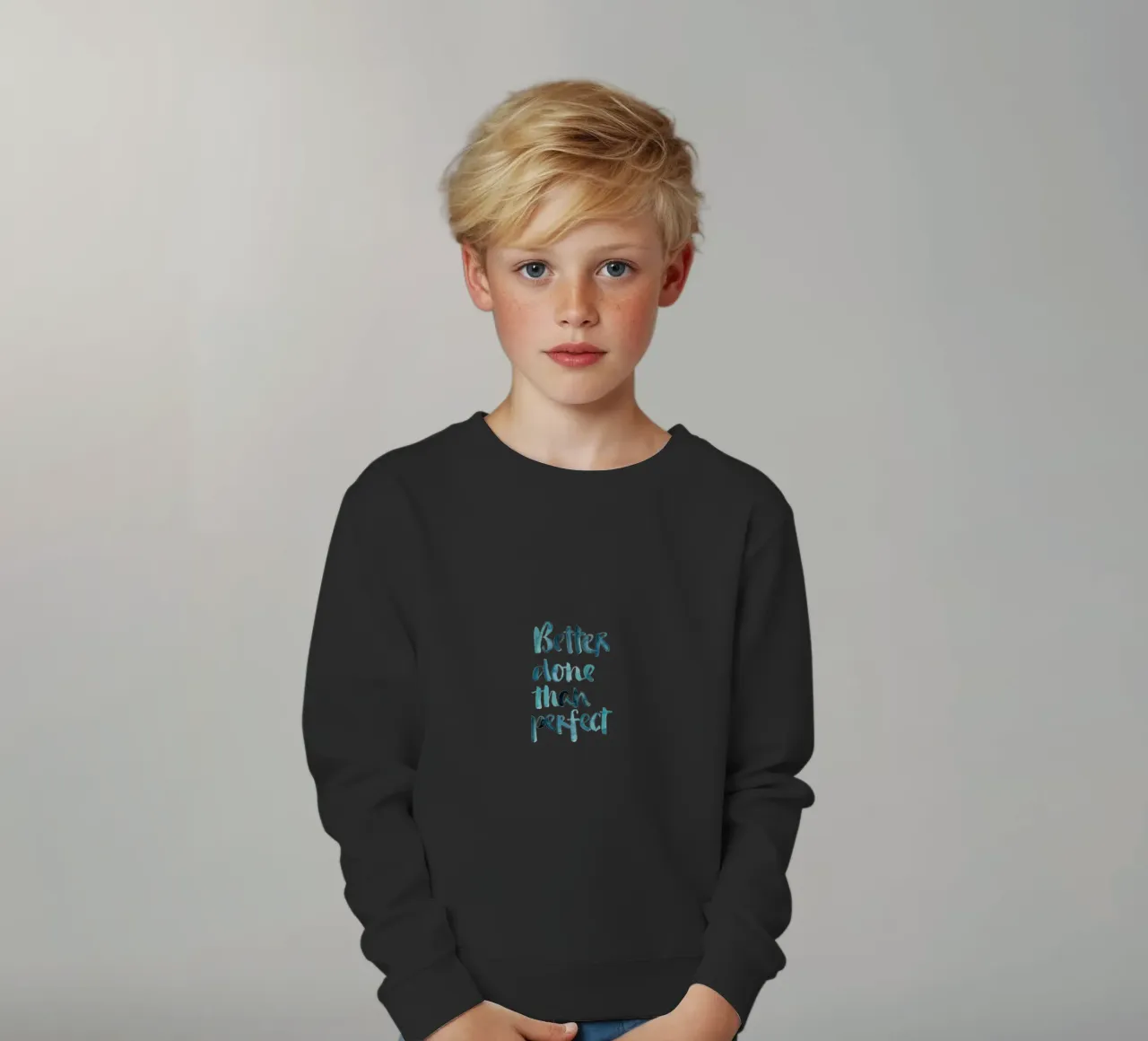 Better Done Than Perfect felpa bambino da Brushmeetspaper