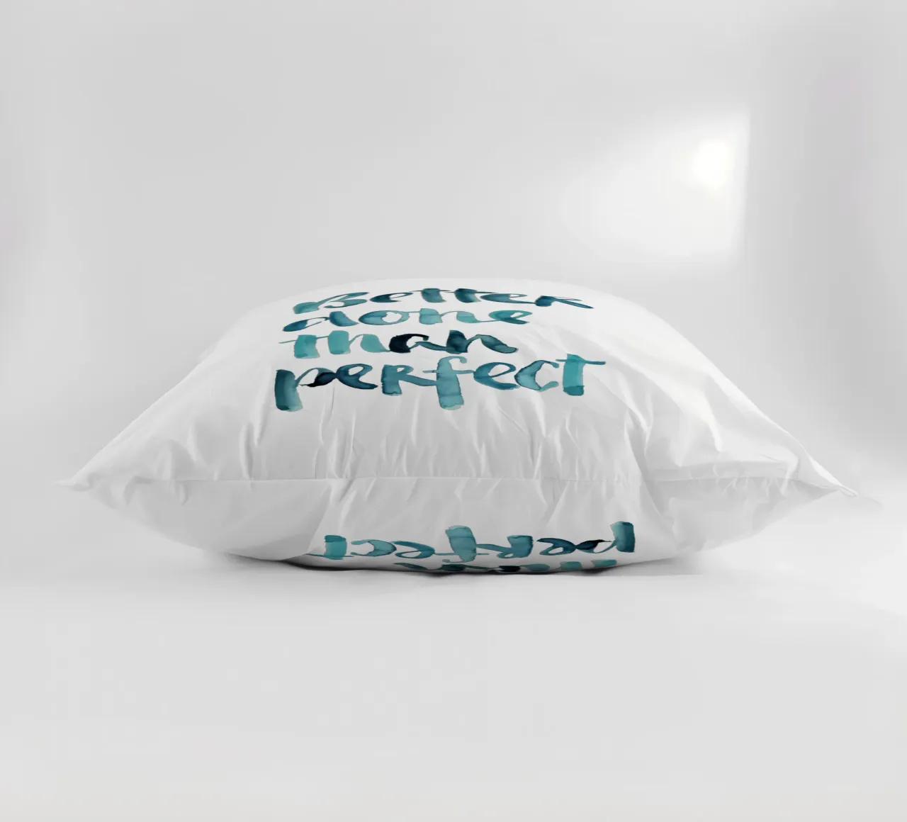 Better Done Than Perfect cuscino da Brushmeetspaper