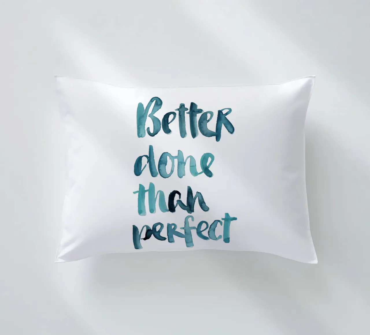 Better Done Than Perfect cuscino da Brushmeetspaper