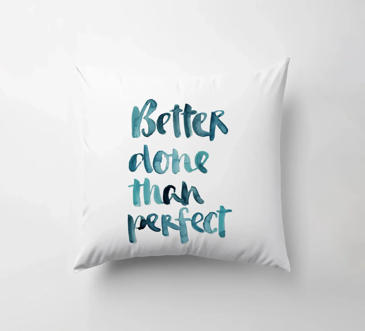 Better Done Than Perfect cuscino da Brushmeetspaper