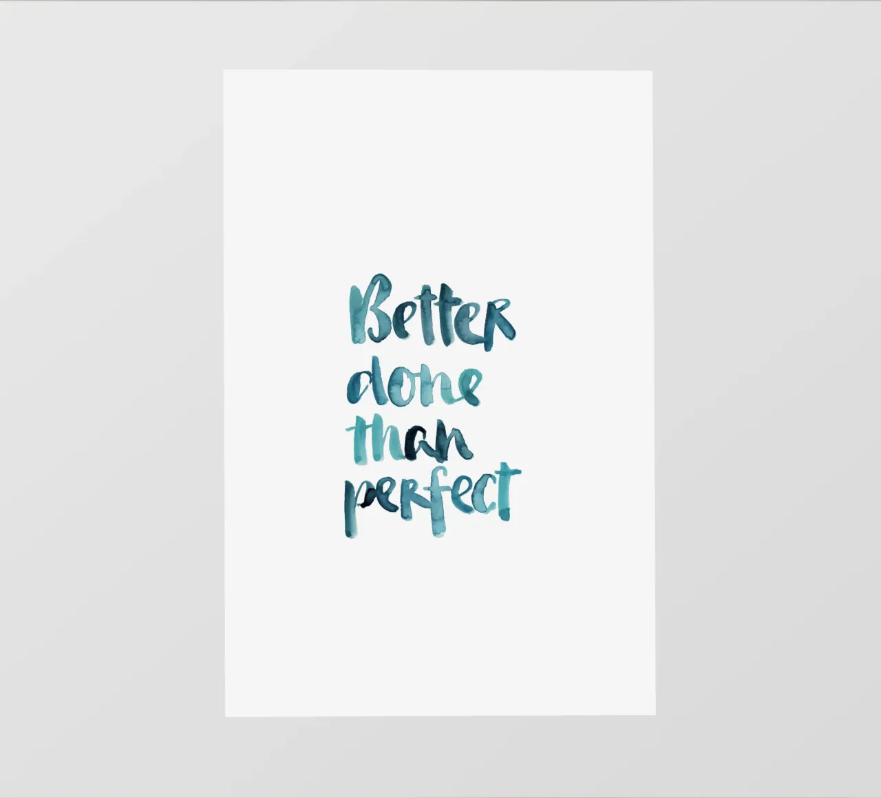 Better Done Than Perfect telo in pvc da Brushmeetspaper