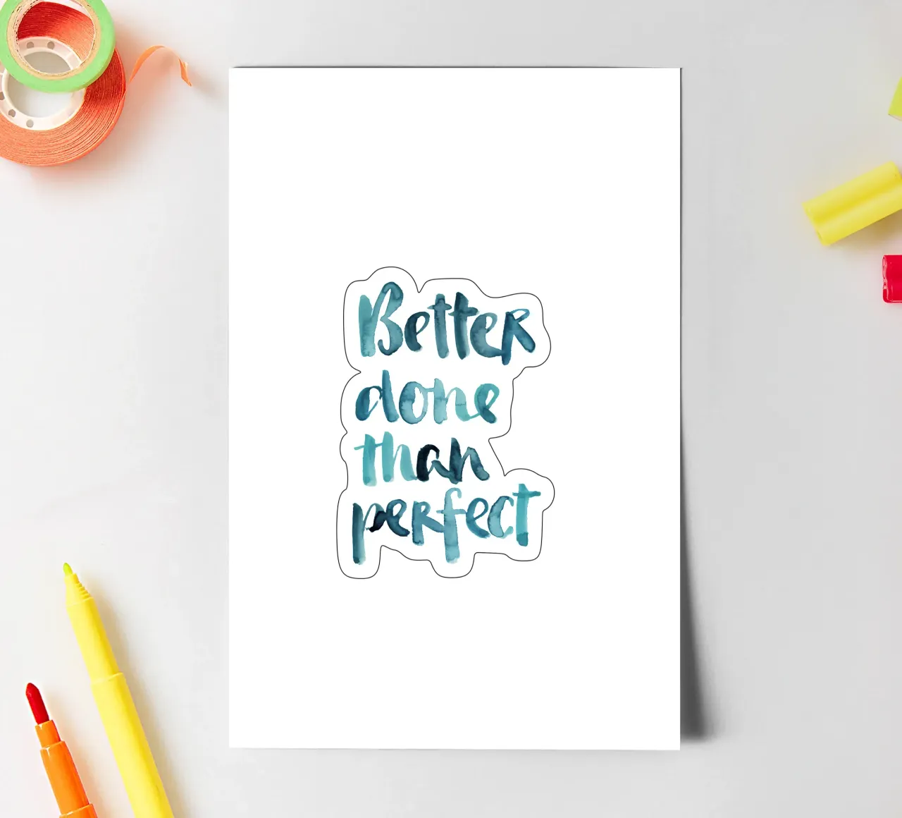 Better Done Than Perfect foglio adesivo da Brushmeetspaper