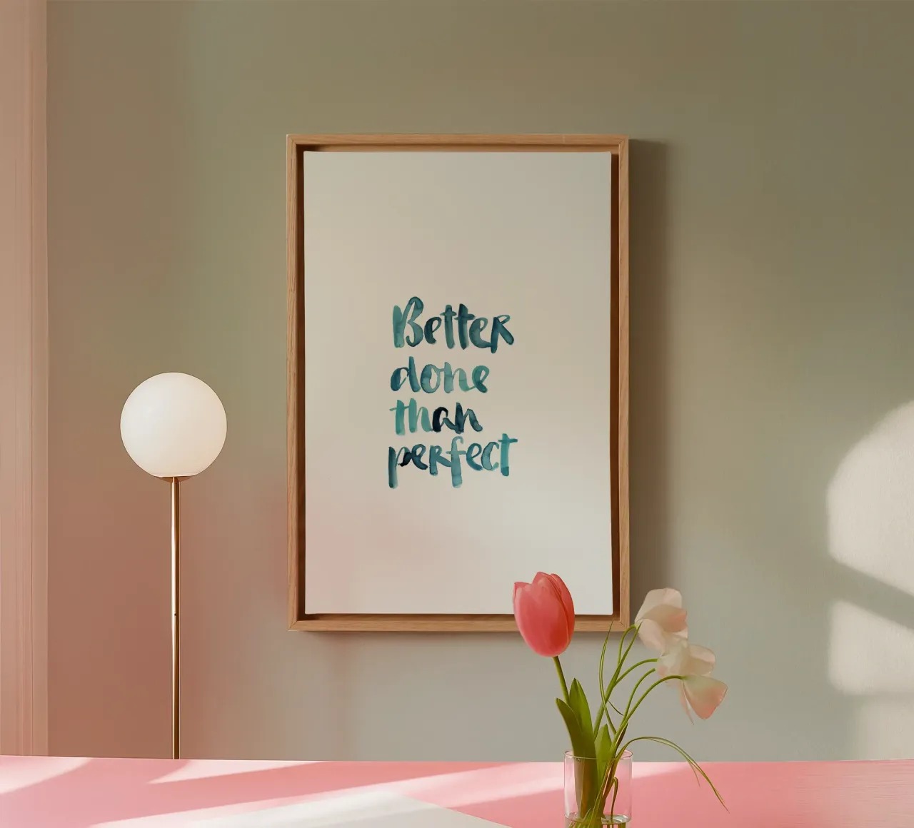 Better Done Than Perfect tela da Brushmeetspaper