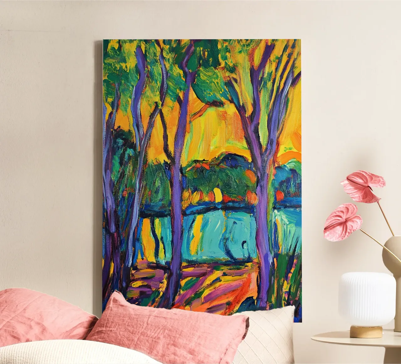Impressionistic colours canvas with Floater frame by Nikis Art Studio