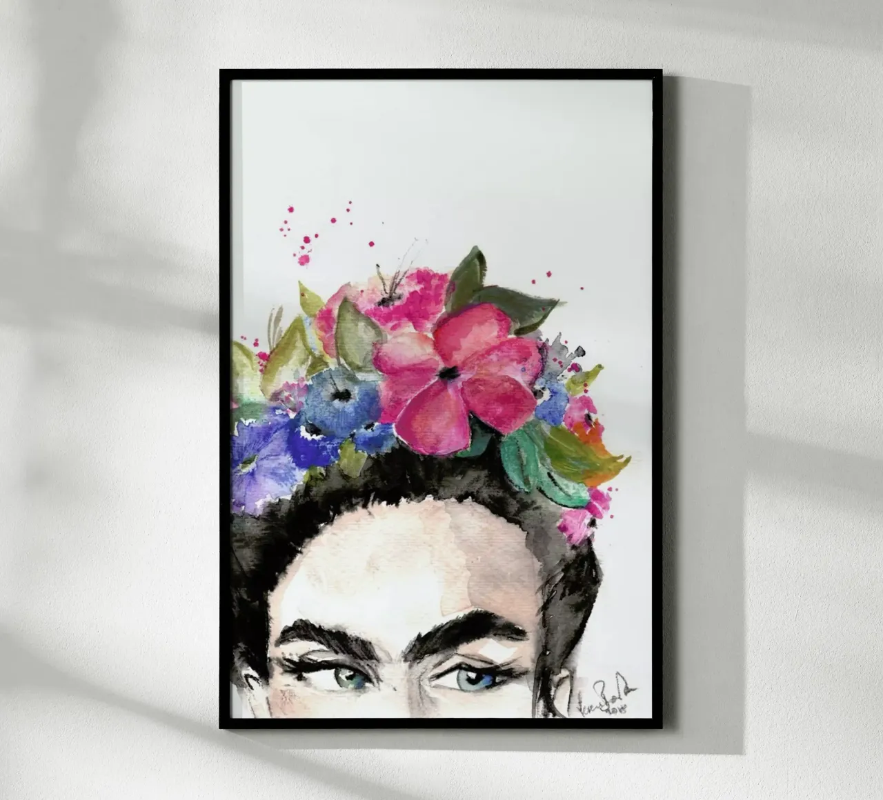 Frida's Look poster con telaio in legno da Verena Bonath | 21st aesthetics