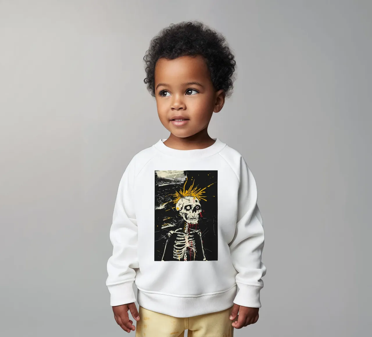 Scheletro Punk Skull felpa neonato da Caeson