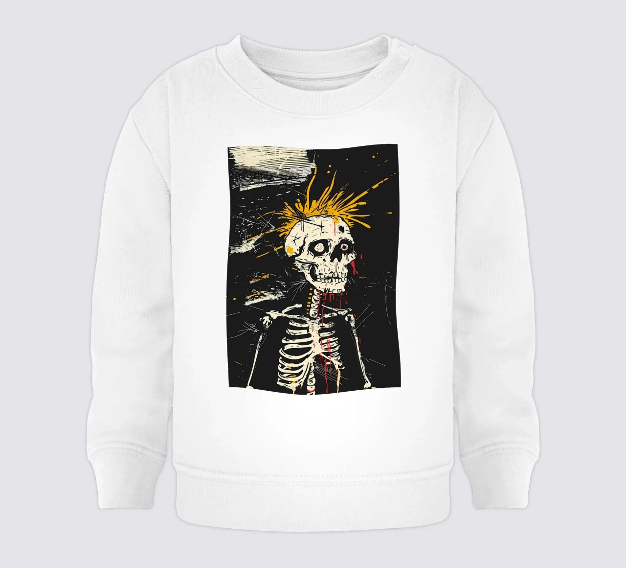 Scheletro Punk Skull felpa neonato da Caeson